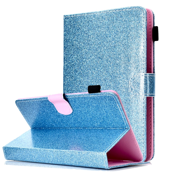 ซองหนังพลิกแนวนอนเคลือบเงาผงแวววาวพร้อมตัวยึดและช่องเสียบการ์ด, For 7 inch Tablet, For 8 inch Tablet, For 10 inch Tablet