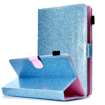 ซองหนังพลิกแนวนอนเคลือบเงาผงแวววาวพร้อมตัวยึดและช่องเสียบการ์ด, For 7 inch Tablet, For 8 inch Tablet, For 10 inch Tablet