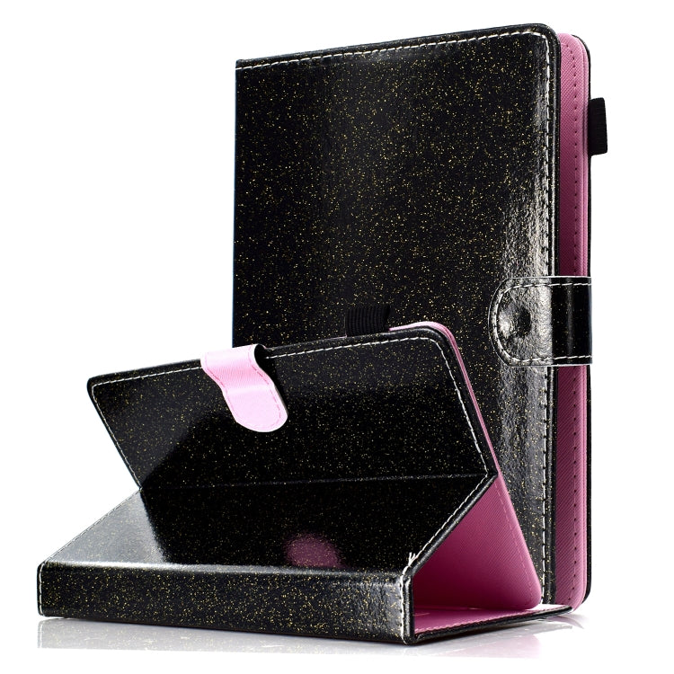 ซองหนังพลิกแนวนอนเคลือบเงาผงแวววาวพร้อมตัวยึดและช่องเสียบการ์ด, For 7 inch Tablet, For 8 inch Tablet, For 10 inch Tablet