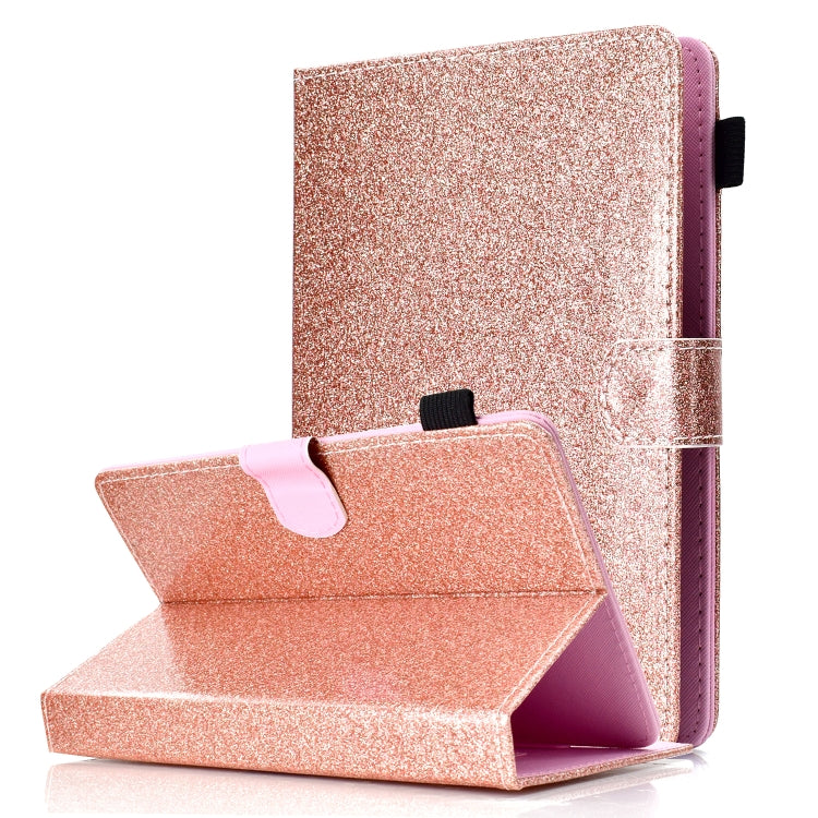 ซองหนังพลิกแนวนอนเคลือบเงาผงแวววาวพร้อมตัวยึดและช่องเสียบการ์ด, For 7 inch Tablet, For 8 inch Tablet, For 10 inch Tablet