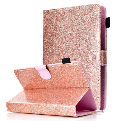 ซองหนังพลิกแนวนอนเคลือบเงาผงแวววาวพร้อมตัวยึดและช่องเสียบการ์ด, For 7 inch Tablet, For 8 inch Tablet, For 10 inch Tablet