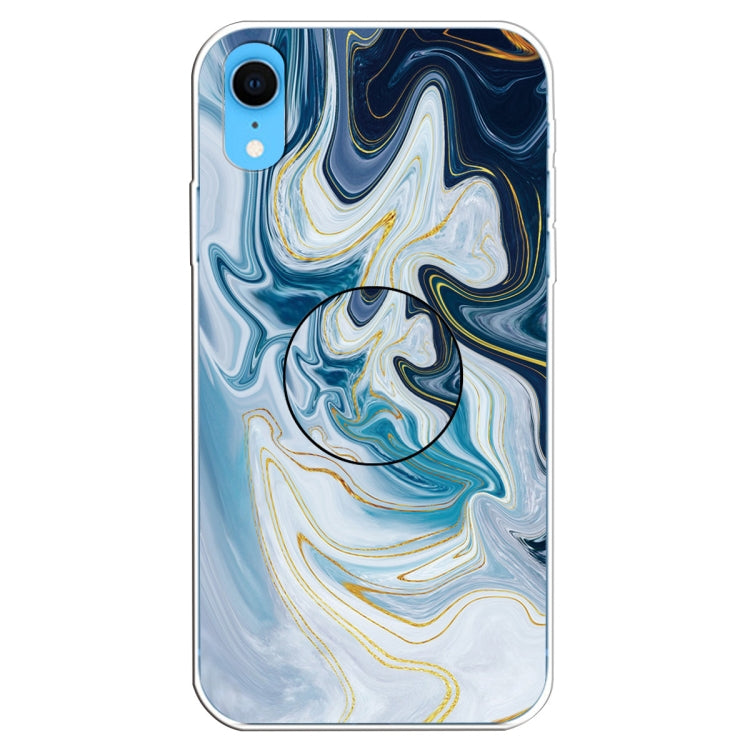 เคสป้องกัน TPU หินอ่อนเคลือบเงานูนพร้อมตัวยึด, For iPhone XR