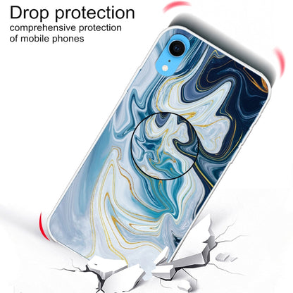 เคสป้องกัน TPU หินอ่อนเคลือบเงานูนพร้อมตัวยึด, For iPhone XR