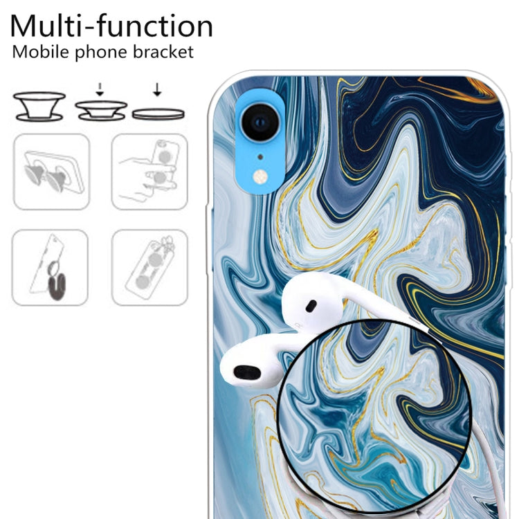 เคสป้องกัน TPU หินอ่อนเคลือบเงานูนพร้อมตัวยึด, For iPhone XR