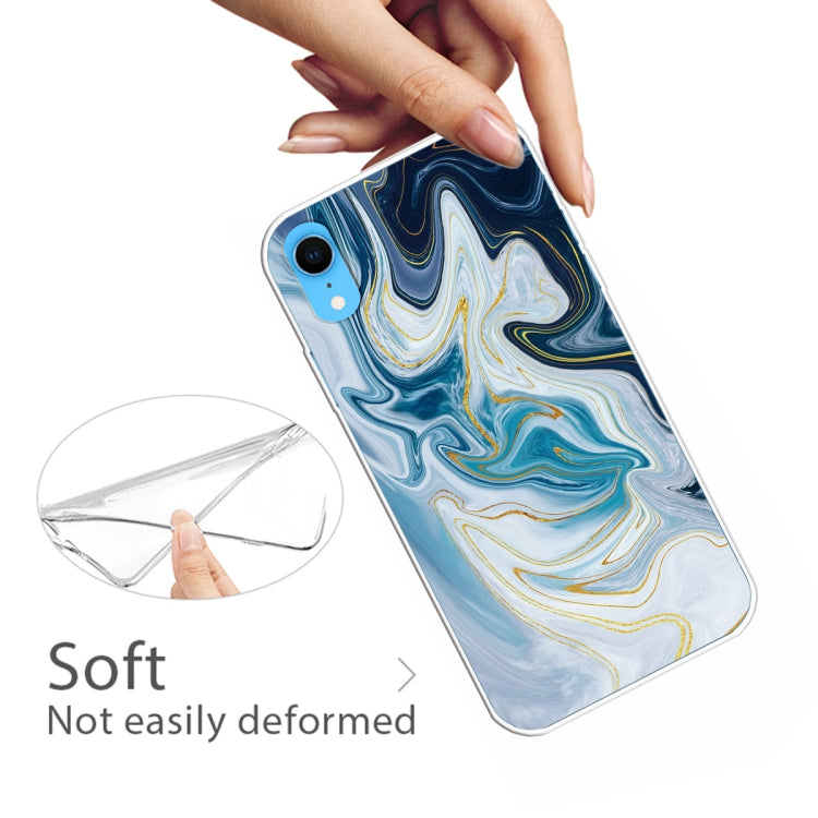 เคสป้องกัน TPU หินอ่อนเคลือบเงานูนพร้อมตัวยึด, For iPhone XR