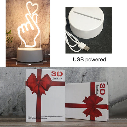 ฐานสีขาว Creative 3D Tricolor LED ไฟกลางคืนสำหรับตกแต่ง, รุ่น USB ของปุ่ม, Cat, Iorn Tower, I Love You, Jellyfish, Love Balloon Bear, Castle in the Sky, Have You All the Way, Love Bear, Deer, Geometric Horse, Castle, Pig, Heart, Love Balloon, Carousel ...