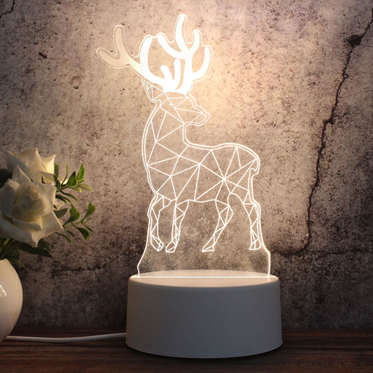 ฐานสีขาว Creative 3D Tricolor LED ไฟกลางคืนสำหรับตกแต่ง, รุ่น USB ของปุ่ม, Cat, Iorn Tower, I Love You, Jellyfish, Love Balloon Bear, Castle in the Sky, Have You All the Way, Love Bear, Deer, Geometric Horse, Castle, Pig, Heart, Love Balloon, Carousel ...