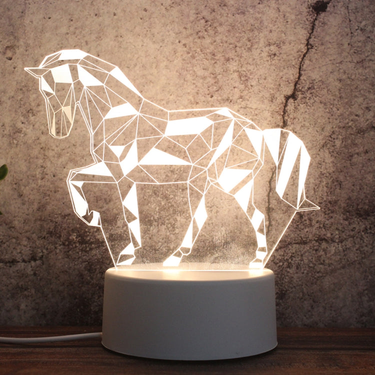 ฐานสีขาว Creative 3D Tricolor LED ไฟกลางคืนสำหรับตกแต่ง, รุ่น USB ของปุ่ม, Cat, Iorn Tower, I Love You, Jellyfish, Love Balloon Bear, Castle in the Sky, Have You All the Way, Love Bear, Deer, Geometric Horse, Castle, Pig, Heart, Love Balloon, Carousel ...