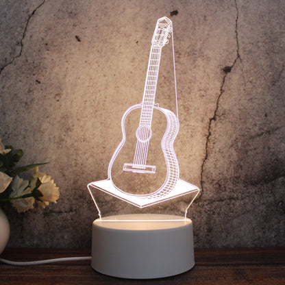 ฐานสีขาว Creative 3D Tricolor LED ไฟกลางคืนสำหรับตกแต่ง, รุ่น USB ของปุ่ม, Cat, Iorn Tower, I Love You, Jellyfish, Love Balloon Bear, Castle in the Sky, Have You All the Way, Love Bear, Deer, Geometric Horse, Castle, Pig, Heart, Love Balloon, Carousel ...