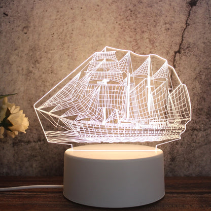 ฐานสีขาว Creative 3D Tricolor LED ไฟกลางคืนสำหรับตกแต่ง, รุ่น USB ของปุ่ม, Cat, Iorn Tower, I Love You, Jellyfish, Love Balloon Bear, Castle in the Sky, Have You All the Way, Love Bear, Deer, Geometric Horse, Castle, Pig, Heart, Love Balloon, Carousel ...