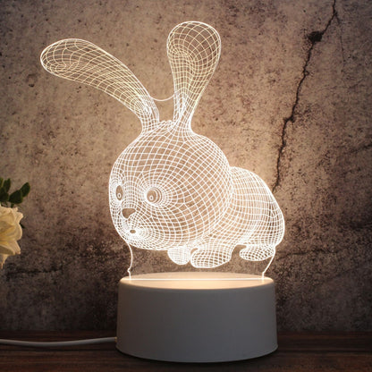 ฐานสีขาว Creative 3D Tricolor LED ไฟกลางคืนสำหรับตกแต่ง, รุ่น USB ของปุ่ม, Cat, Iorn Tower, I Love You, Jellyfish, Love Balloon Bear, Castle in the Sky, Have You All the Way, Love Bear, Deer, Geometric Horse, Castle, Pig, Heart, Love Balloon, Carousel ...