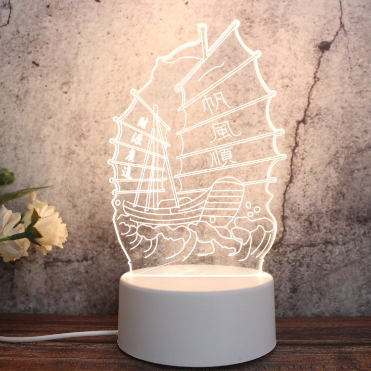 ฐานสีขาว Creative 3D Tricolor LED ไฟกลางคืนสำหรับตกแต่ง, รุ่น USB ของปุ่ม, Cat, Iorn Tower, I Love You, Jellyfish, Love Balloon Bear, Castle in the Sky, Have You All the Way, Love Bear, Deer, Geometric Horse, Castle, Pig, Heart, Love Balloon, Carousel ...
