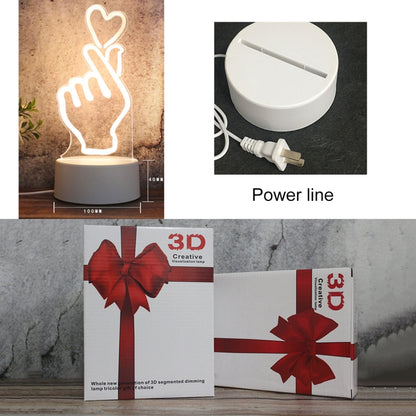 White Base Creative 3D Tricolor LED ไฟกลางคืนตกแต่ง, รุ่นปลั๊กปุ่ม, Cat, Iorn Tower, I Love You, Plain Sailing, Owl, Jellyfish, Love Balloon Bear, Castle in the Sky, Have You All the Way, Love Bear, Deer, Geometric Horse, Castle, Heart, Dinosaur, Carou...