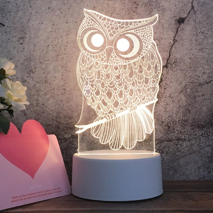 White Base Creative 3D Tricolor LED ไฟกลางคืนตกแต่ง, รุ่นปลั๊กปุ่ม, Cat, Iorn Tower, I Love You, Plain Sailing, Owl, Jellyfish, Love Balloon Bear, Castle in the Sky, Have You All the Way, Love Bear, Deer, Geometric Horse, Castle, Heart, Dinosaur, Carou...