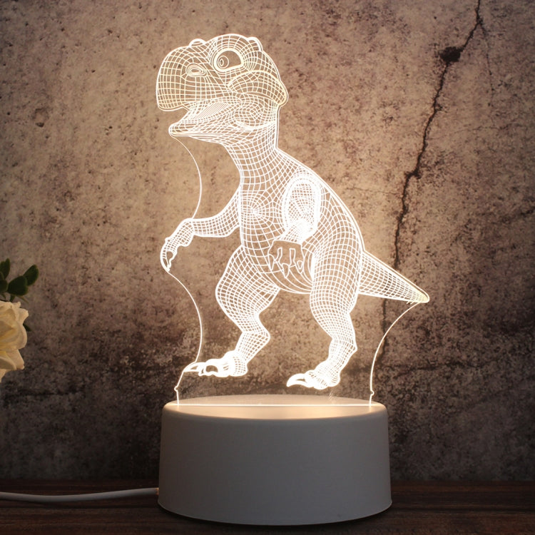 White Base Creative 3D Tricolor LED ไฟกลางคืนตกแต่ง, รุ่นปลั๊กปุ่ม, Cat, Iorn Tower, I Love You, Plain Sailing, Owl, Jellyfish, Love Balloon Bear, Castle in the Sky, Have You All the Way, Love Bear, Deer, Geometric Horse, Castle, Heart, Dinosaur, Carou...