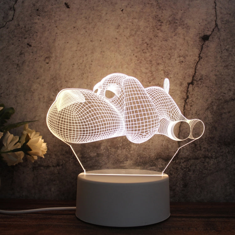 White Base Creative 3D Tricolor LED ไฟกลางคืนตกแต่ง, รุ่นปลั๊กปุ่ม, Cat, Iorn Tower, I Love You, Plain Sailing, Owl, Jellyfish, Love Balloon Bear, Castle in the Sky, Have You All the Way, Love Bear, Deer, Geometric Horse, Castle, Heart, Dinosaur, Carou...