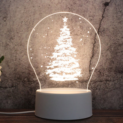 White Base Creative 3D Tricolor LED ไฟกลางคืนตกแต่ง, รุ่นปลั๊กปุ่ม, Cat, Iorn Tower, I Love You, Plain Sailing, Owl, Jellyfish, Love Balloon Bear, Castle in the Sky, Have You All the Way, Love Bear, Deer, Geometric Horse, Castle, Heart, Dinosaur, Carou...