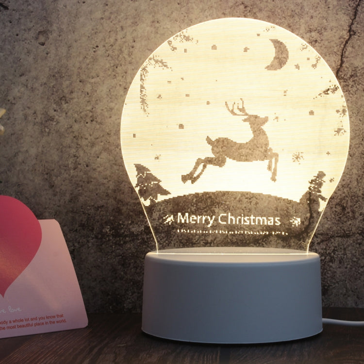 White Base Creative 3D Tricolor LED ไฟกลางคืนตกแต่ง, รุ่นปลั๊กปุ่ม, Cat, Iorn Tower, I Love You, Plain Sailing, Owl, Jellyfish, Love Balloon Bear, Castle in the Sky, Have You All the Way, Love Bear, Deer, Geometric Horse, Castle, Heart, Dinosaur, Carou...