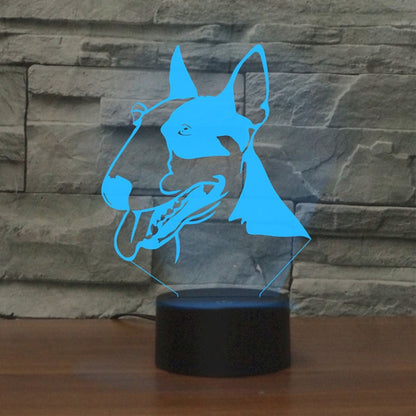 Black Base Creative 3D LED ตกแต่งไฟกลางคืน, รีโมทคอนโทรล 16 สี, locomotive 2, Wine Barrel, Cute Dog 6, Karate, Ice Skating 3, Motorcycle Stunt 1, Mushroom 2, Bull Terrier, Diamond Ring, Scepter, Saxophone