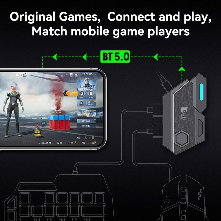 GAMWING MixSE Bluetooth 5.0 คีย์บอร์ด เม้าส์ แปลงเกมยิงเครื่องมือเสริม, Mix SE1