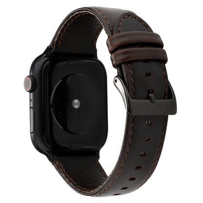 Oil Wax Crazy Horse Texture สายหนังแท้, For Apple Watch Series, For Apple Watch Series 5