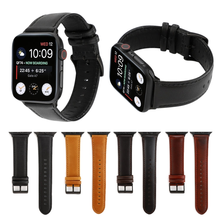Oil Wax Crazy Horse Texture สายหนังแท้, For Apple Watch Series, For Apple Watch Series 5