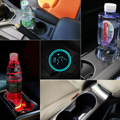 Car Constellation Series อะคริลิกสีสัน USB Charger Water Cup Groove LED Atmosphere Light, Aquarius, Aries, Virgo, Taurus, Cancer, Capricorn, Sagittarius, Leo, Pisces, Gemini, Scorpio, Libra