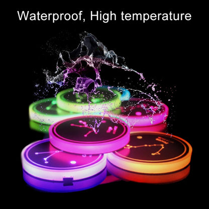 Car Constellation Series อะคริลิกสีสัน USB Charger Water Cup Groove LED Atmosphere Light, Aquarius, Aries, Virgo, Taurus, Cancer, Capricorn, Sagittarius, Leo, Pisces, Gemini, Scorpio, Libra