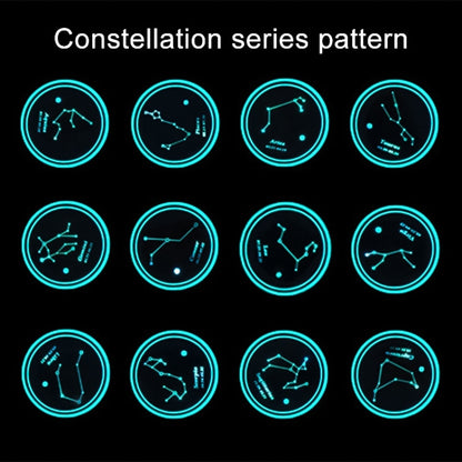 Car Constellation Series อะคริลิกสีสัน USB Charger Water Cup Groove LED Atmosphere Light, Aquarius, Aries, Virgo, Taurus, Cancer, Capricorn, Sagittarius, Leo, Pisces, Gemini, Scorpio, Libra