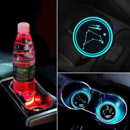 Car Constellation Series อะคริลิกสีสัน USB Charger Water Cup Groove LED Atmosphere Light, Aquarius, Aries, Virgo, Taurus, Cancer, Capricorn, Sagittarius, Leo, Pisces, Gemini, Scorpio, Libra