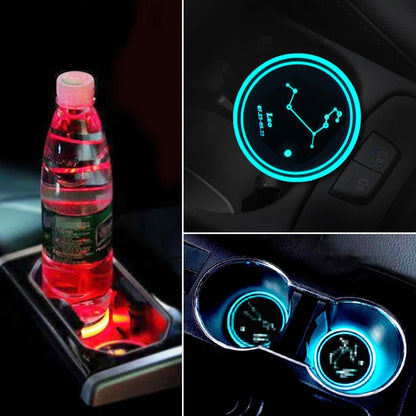 Car Constellation Series อะคริลิกสีสัน USB Charger Water Cup Groove LED Atmosphere Light, Aquarius, Aries, Virgo, Taurus, Cancer, Capricorn, Sagittarius, Leo, Pisces, Gemini, Scorpio, Libra