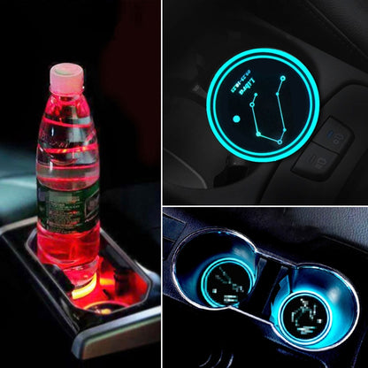 Car Constellation Series อะคริลิกสีสัน USB Charger Water Cup Groove LED Atmosphere Light, Aquarius, Aries, Virgo, Taurus, Cancer, Capricorn, Sagittarius, Leo, Pisces, Gemini, Scorpio, Libra