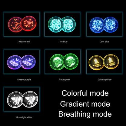 รถคริลิคที่มีสีสันที่ชาร์จ USB ถ้วยน้ำ Groove LED บรรยากาศแสง, Bell, Santa Claus, Christmas Deer, Christmas Hat, Christmas Tree, Christmas, Glove, Socks, Snowflake, English Deer, English Christmas, English Tree