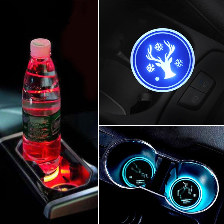 รถคริลิคที่มีสีสันที่ชาร์จ USB ถ้วยน้ำ Groove LED บรรยากาศแสง, Bell, Santa Claus, Christmas Deer, Christmas Hat, Christmas Tree, Christmas, Glove, Socks, Snowflake, English Deer, English Christmas, English Tree