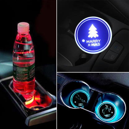 รถคริลิคที่มีสีสันที่ชาร์จ USB ถ้วยน้ำ Groove LED บรรยากาศแสง, Bell, Santa Claus, Christmas Deer, Christmas Hat, Christmas Tree, Christmas, Glove, Socks, Snowflake, English Deer, English Christmas, English Tree