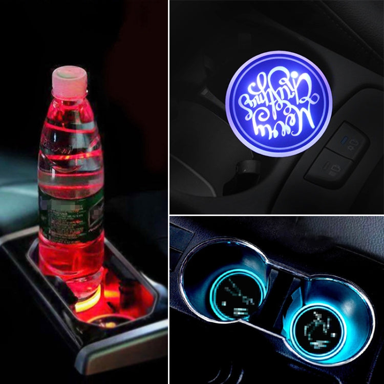 รถคริลิคที่มีสีสันที่ชาร์จ USB ถ้วยน้ำ Groove LED บรรยากาศแสง, Bell, Santa Claus, Christmas Deer, Christmas Hat, Christmas Tree, Christmas, Glove, Socks, Snowflake, English Deer, English Christmas, English Tree