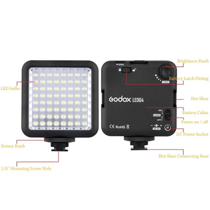Godox LED64 ไฟ LED ถ่ายวิดีโอ, LED64
