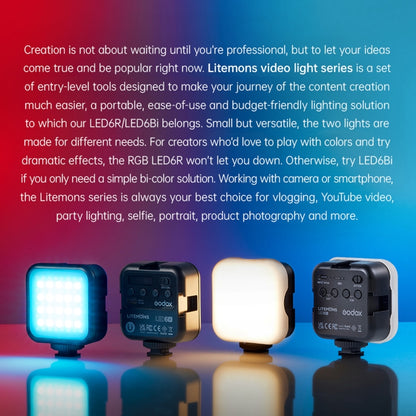 Godox LED-6BI ไฟ LED ถ่ายวิดีโอ, LED-6BI