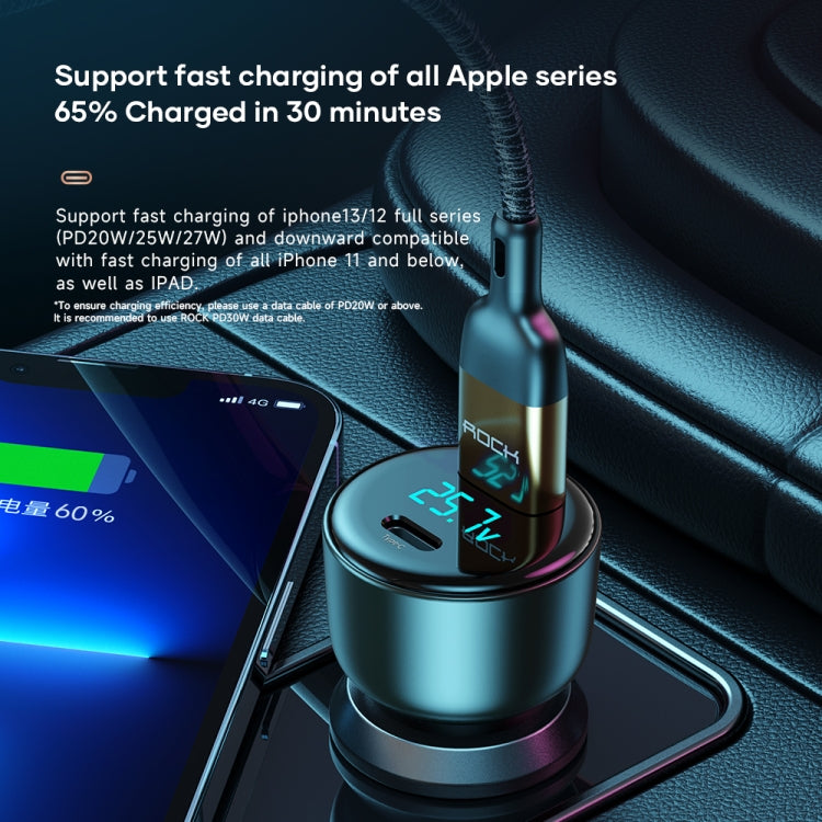 ROCK H16 PD 72W Type-C / USB-C + USB สองพอร์ตที่ชาร์จแบตในรถ, H16