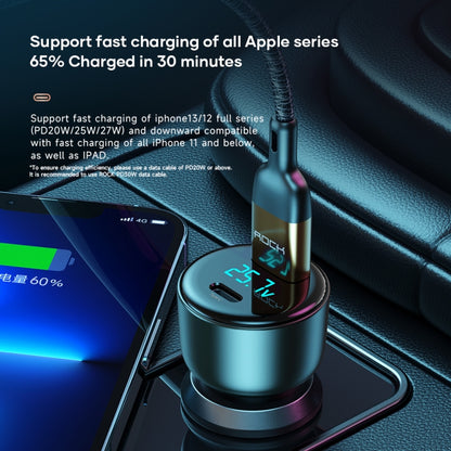 ROCK H16 PD 72W Type-C / USB-C + USB สองพอร์ตที่ชาร์จแบตในรถ, H16