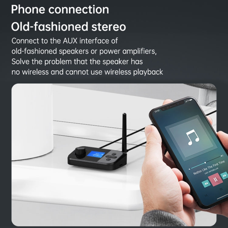 C41 3 in 1 Optical Fiber Bluetooth 5.0 อะแดปเตอร์เสียงตัวรับเครื่องส่งสัญญาณพร้อมหน้าจอ LCD, C41