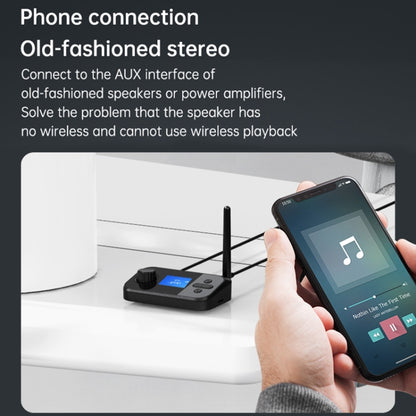 C41 3 in 1 Optical Fiber Bluetooth 5.0 อะแดปเตอร์เสียงตัวรับเครื่องส่งสัญญาณพร้อมหน้าจอ LCD, C41