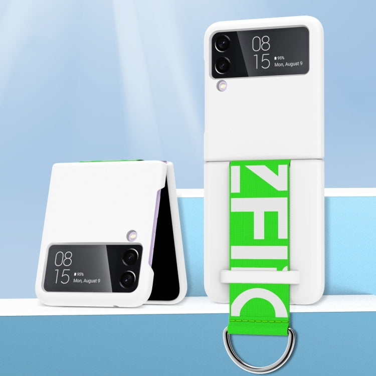 สำหรับ Samsung Galaxy Z Flip4 สายรัดข้อมือผิวรู้สึก Frosted PC เคสโทรศัพท์, For Samsung Galaxy Z Flip4