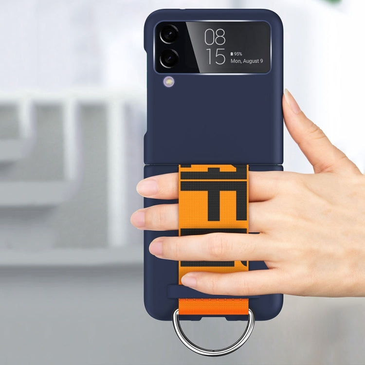 สำหรับ Samsung Galaxy Z Flip4 สายรัดข้อมือผิวรู้สึก Frosted PC เคสโทรศัพท์, For Samsung Galaxy Z Flip4