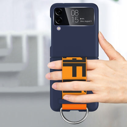 สำหรับ Samsung Galaxy Z Flip4 สายรัดข้อมือผิวรู้สึก Frosted PC เคสโทรศัพท์, For Samsung Galaxy Z Flip4