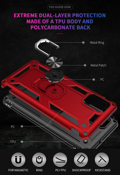เคสกันกระแทก TPU + PC พร้อมตัวยึดหมุนได้ 360 องศา, For Galaxy A51, For  Galaxy A71, For Galaxy S20+, For Galaxy S20, For Galaxy S20 Ultra