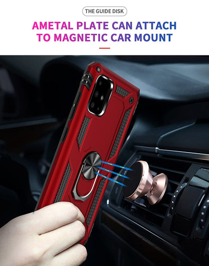 เคสกันกระแทก TPU + PC พร้อมตัวยึดหมุนได้ 360 องศา, For Galaxy A51, For  Galaxy A71, For Galaxy S20+, For Galaxy S20, For Galaxy S20 Ultra