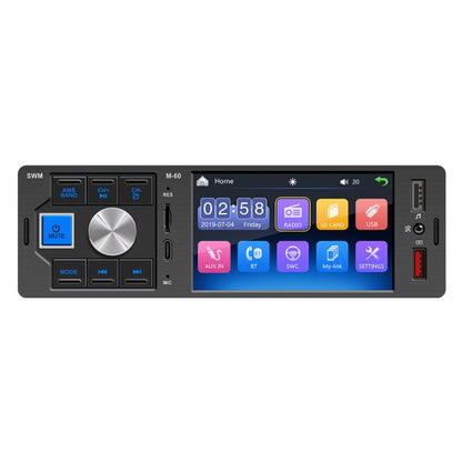 M-60 หน้าจอสัมผัสขนาด 4.0 นิ้วเครื่องรับวิทยุติดรถยนต์ Bluetooth MP5 Player พร้อมรีโมทคอนโทรล, FM60