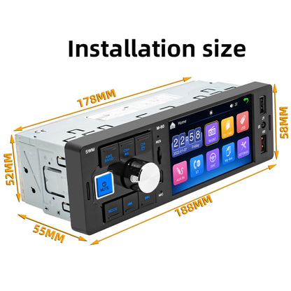 M-60 หน้าจอสัมผัสขนาด 4.0 นิ้วเครื่องรับวิทยุติดรถยนต์ Bluetooth MP5 Player พร้อมรีโมทคอนโทรล, FM60