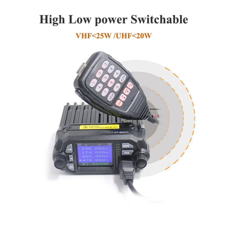 QYT KT-8900D Mini 25W Dual Band วิทยุ Walkie Talkie สำหรับรถยนต์, KT-8900D